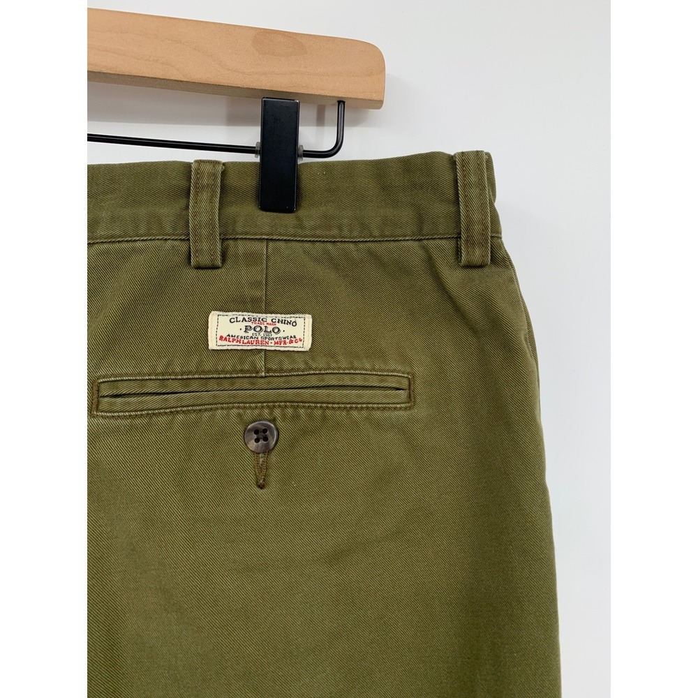 Vintage Polo Ralph Lauren Pants 38x30 Green Prospect Chino Cotton Straight Leg